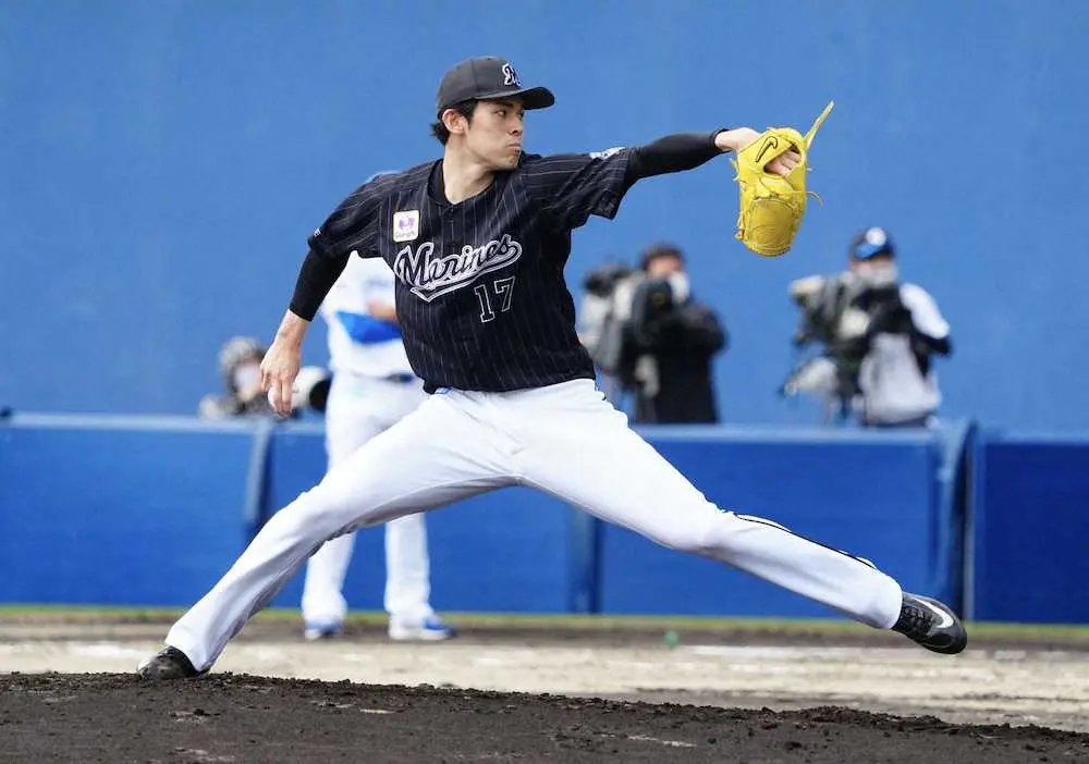 【画像・写真】ロッテ朗希　今季初実戦で初回から163キロ　高校時代の自己最速タイ