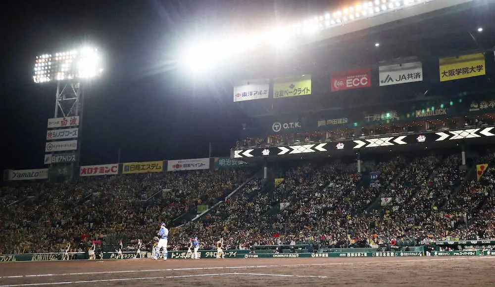 甲子園、新導入のLED照明演出が大観衆魅了　阪神の今季初勝利に花添えた