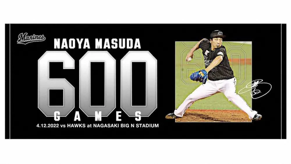 ロッテ益田直也の通算600試合登板記念のグッズ発売