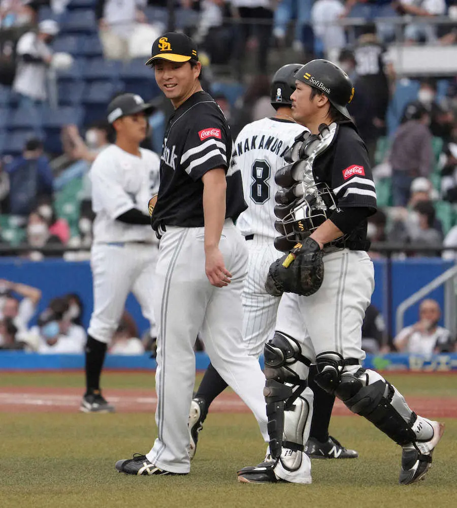 【画像・写真】ソフトB・大関　仲間に感謝のプロ初完投初完封勝利　ロッテ打線に三塁すら踏ませず「うまく修正できた」