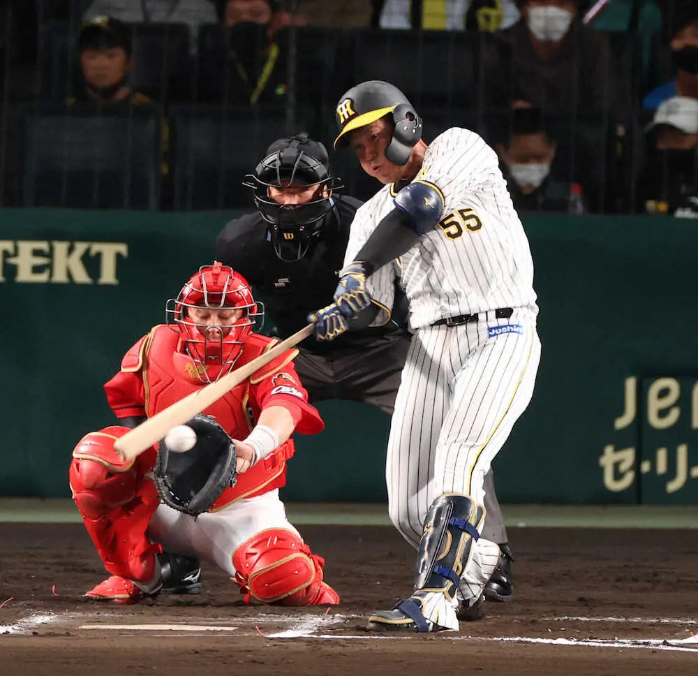 今季初昇格の阪神・陽川、6回代打でチーム2本目安打　1軍での安打は21年7月以来