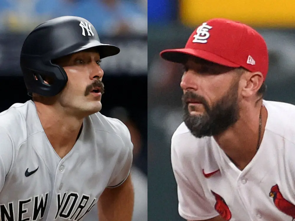 大谷から先頭打者本塁打のカーペンター、ヤンキースの選手らしく、ひげを剃って躍動