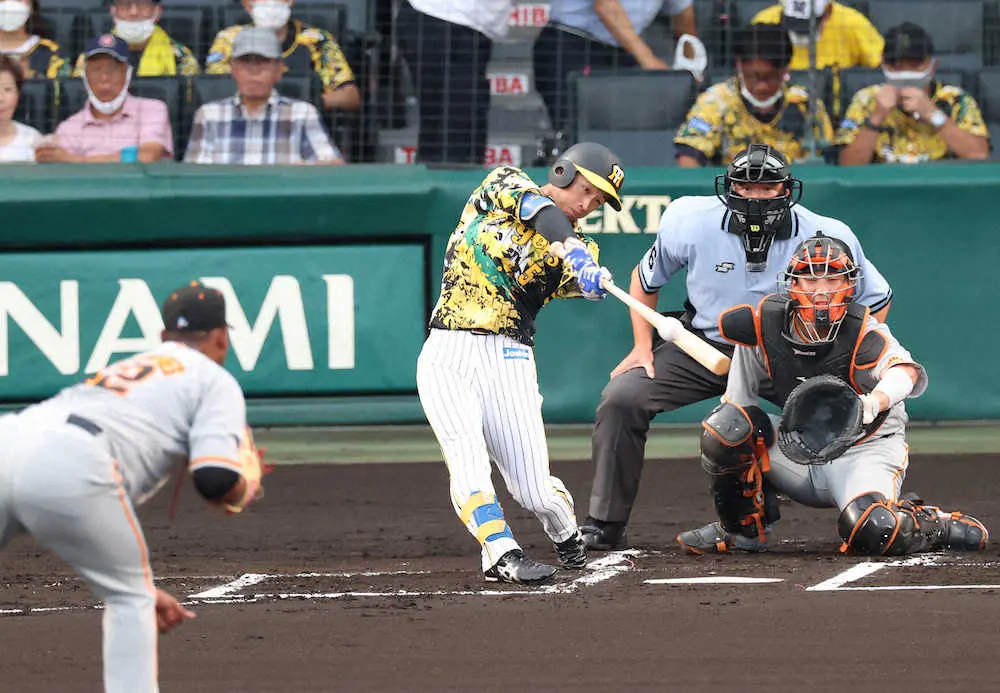 阪神　近本の中前適時打から初回に3得点、大山不在も打線一丸