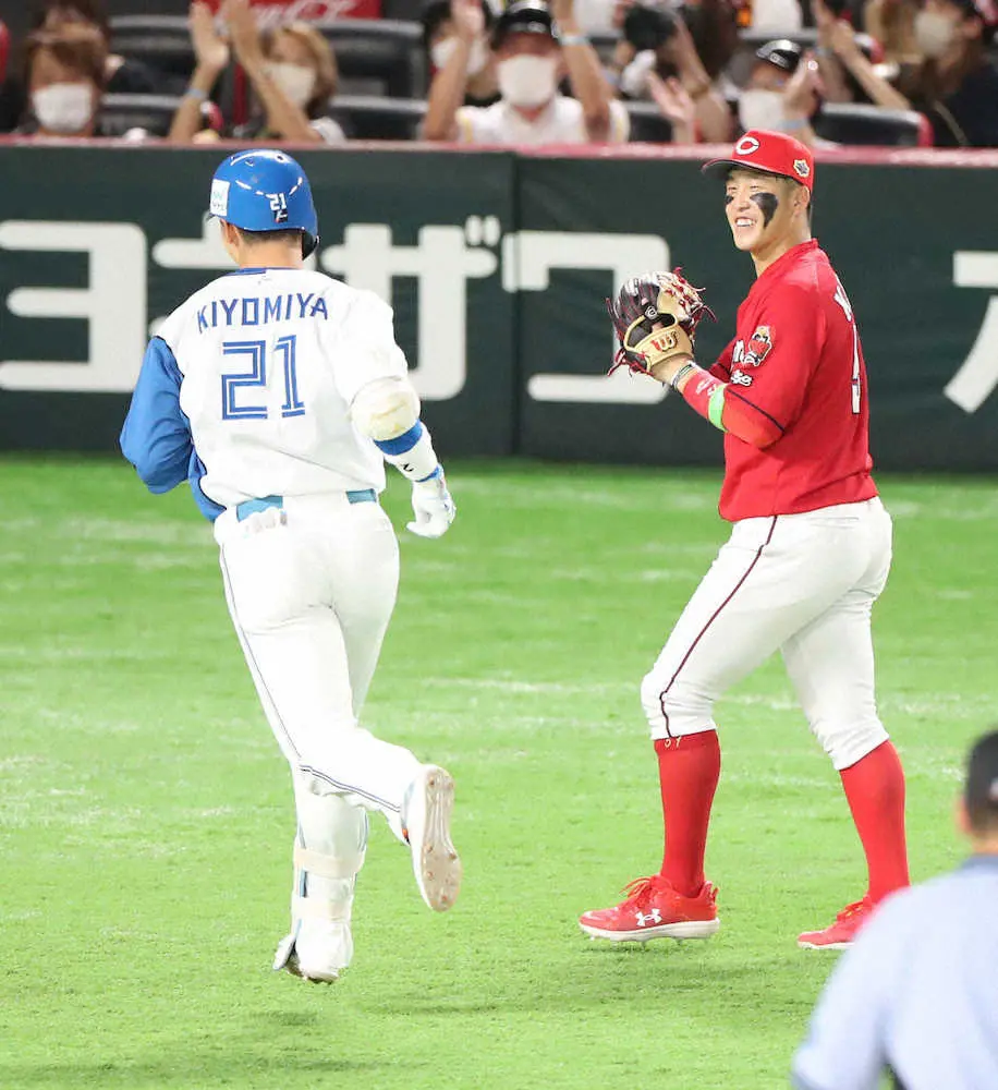 【球宴】広島・小園、無安打も「変えずにいった」と持ち前の積極性貫く　三塁コーチとしては“先制点演出”