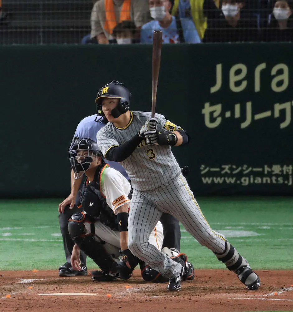阪神・大山がコロナ復帰後7打席目で初安打　矢野監督もひと安心「1本出たんで落ち着いてやれる」