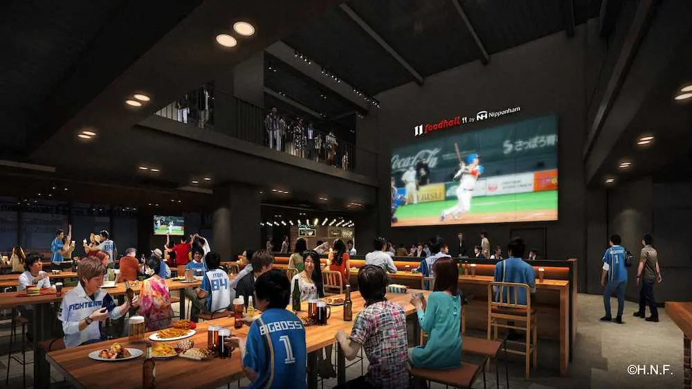 日本ハム　新球場内「TOWER　11」で飲食とエンターテイメントが同時に楽しめるフードホール展開