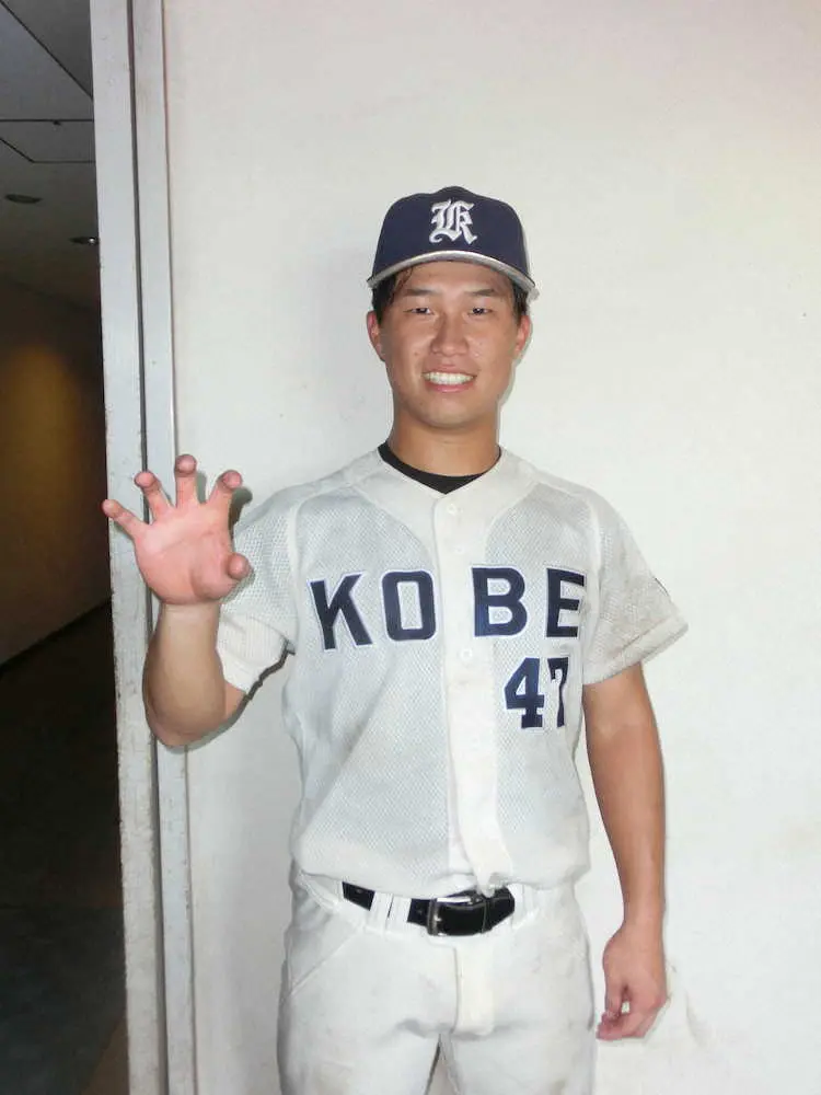 【近畿学生野球】神戸大　代打・田代壮佑が逆転3塁打放ち勝利呼びこんだ「無心で打席に立ちました」　