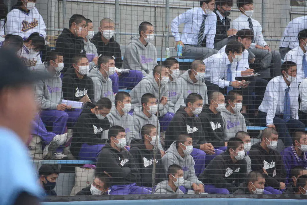 愛工大名電の野球部員が神奈川大学野球を観戦　大学生のプレーに刺激　東海大会へ金森主将「チーム一丸で」