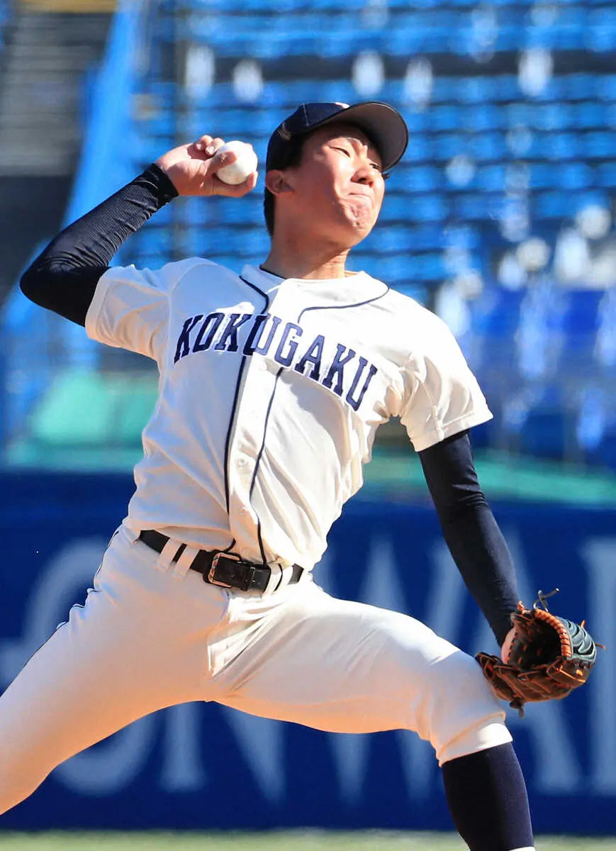 明治神宮大会　国学院大が初の決勝進出　巨人D3位・田中千は5回6安打2失点降板に「修正できるように」