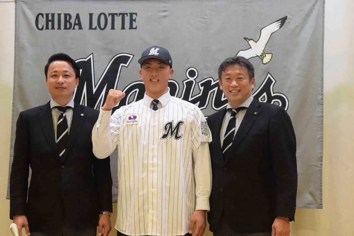 ロッテ　ドラ3田中が仮契約　日本文理の最速150キロ右腕は背番号35に決定