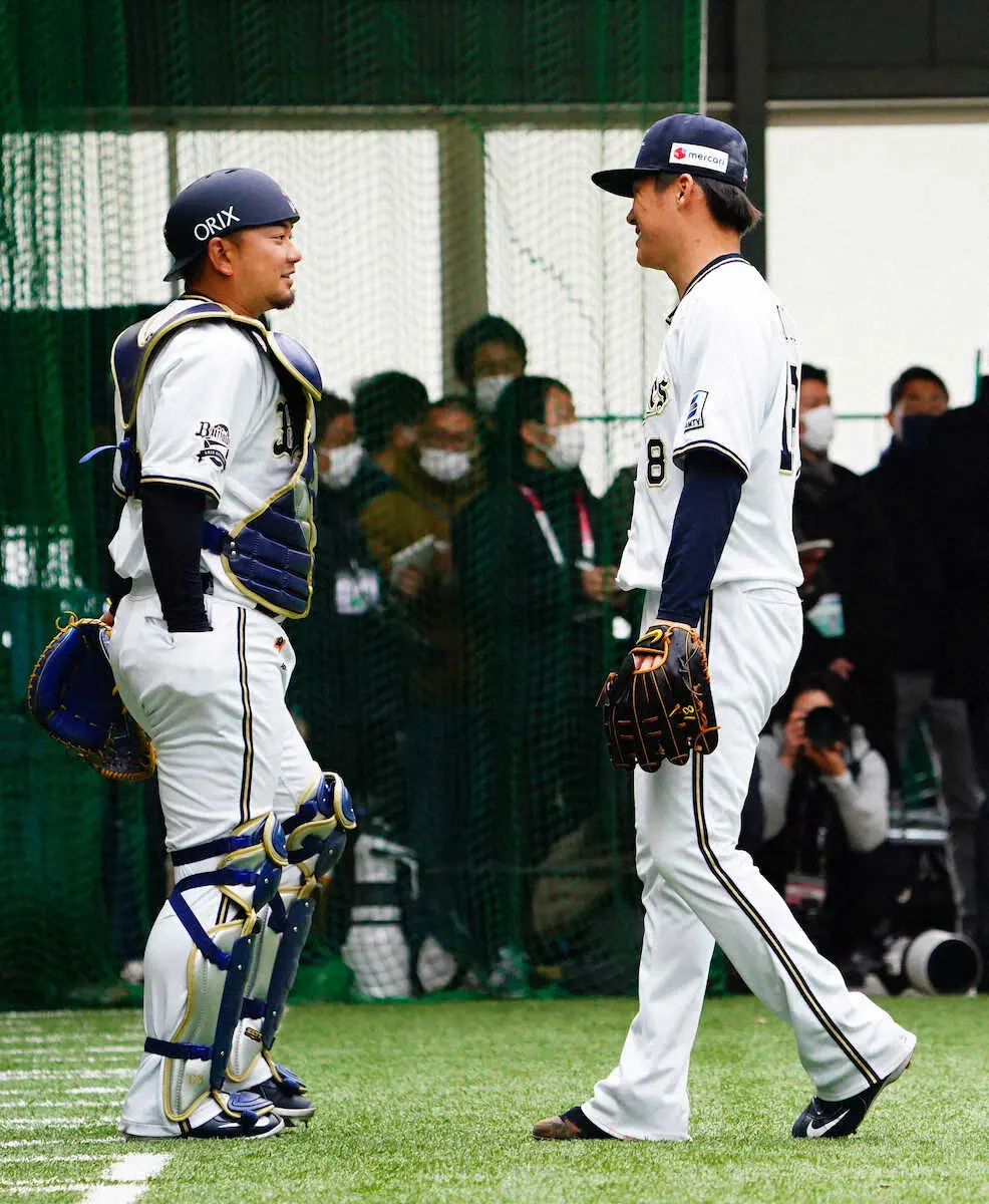 オリックス由伸&森が“初共演”　森「打たれた時に捕手の責任になる」