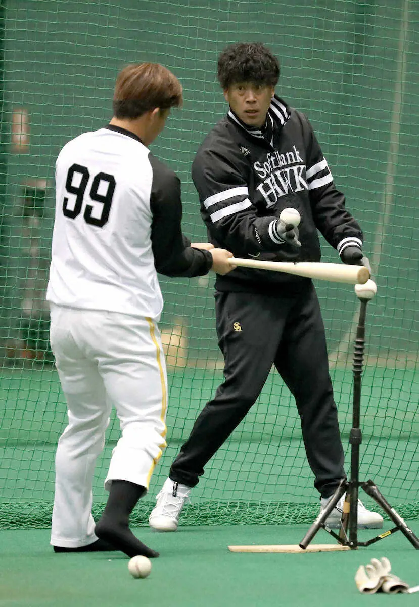 ソフト・城島アドバイザーが野村勇に2日連続の早朝ジョージマジック敢行