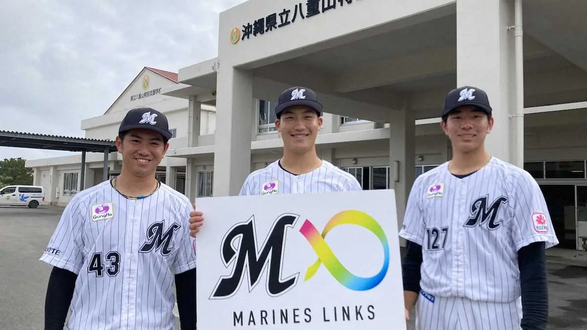 ロッテ3選手が石垣島の施設訪問　3年ぶり社会貢献活動