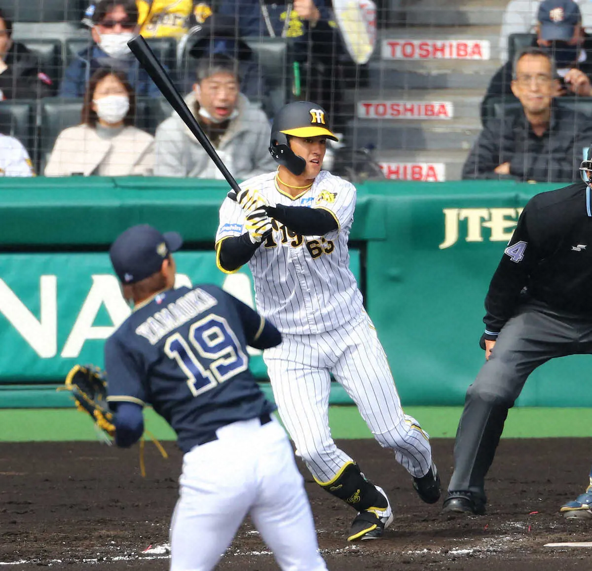 阪神・板山　「シン・直球破壊王子」だ!初回満塁でオリ・山岡撃ち先制2点打　外野争い猛アピ続ける