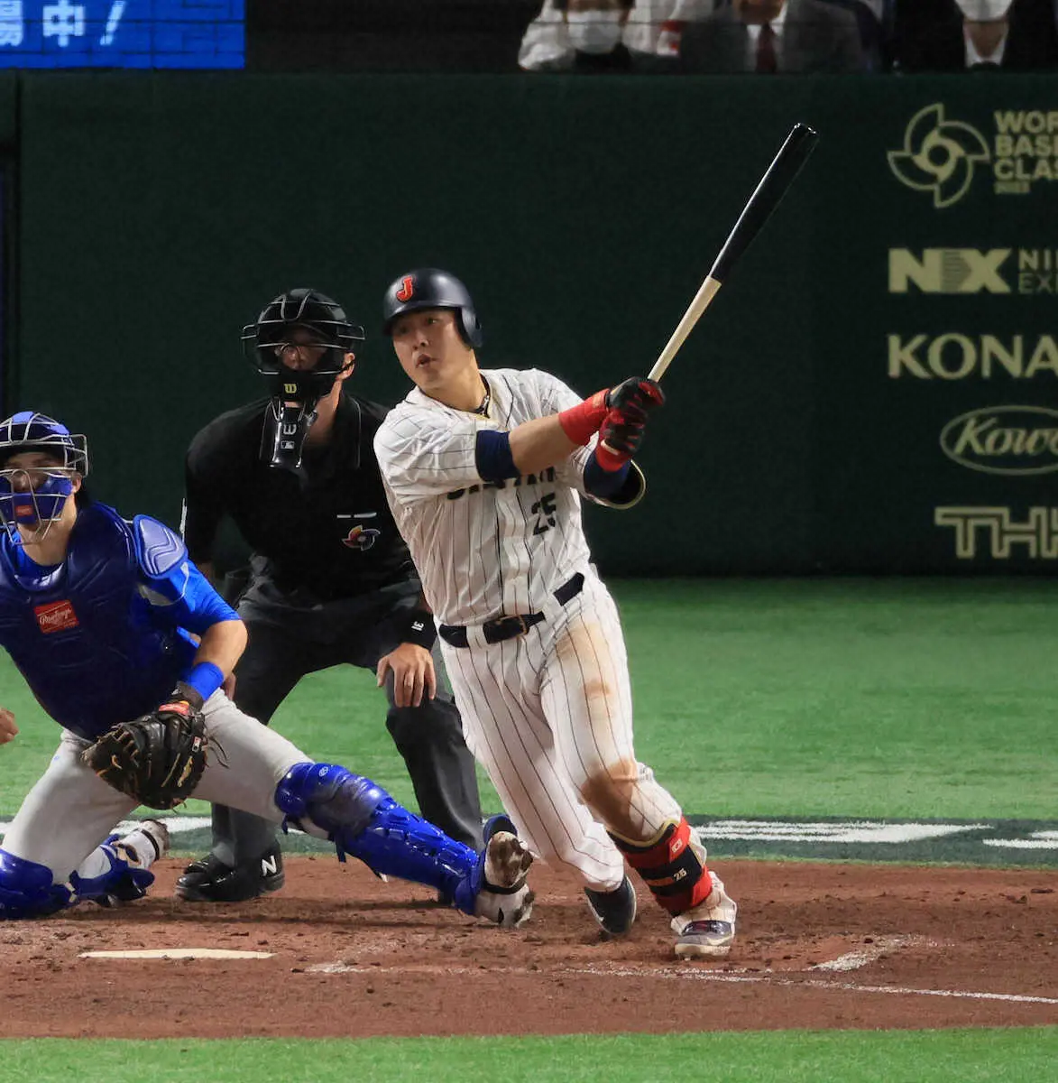 侍・岡本和　また大仕事！5回に2点二塁打で侍ジャパン最多タイの1試合5打点