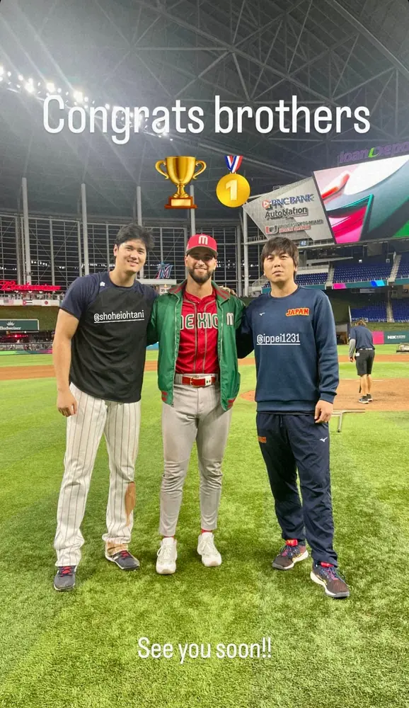 【画像・写真】大谷翔平の同僚メキシコ左腕「Congrats brothers」侍ジャパンの世界一を祝い再会待ち望む