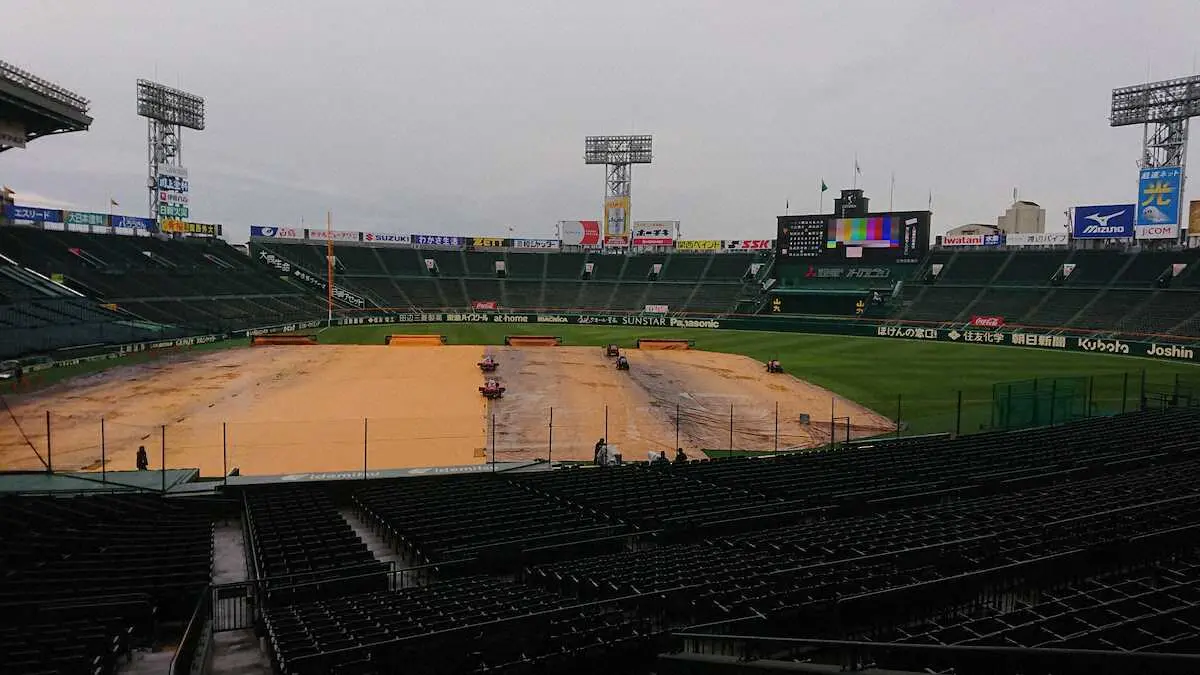 【画像・写真】甲子園では今季初の「伝統の一戦」阪神―巨人は雨天中止　ソ―楽、広―中も中止