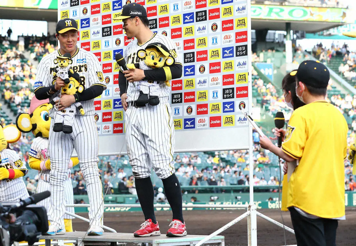 【隠しマイク】阪神・大山　子供から「将来CAになりたい」に…律儀な対応で球場から大きな拍手