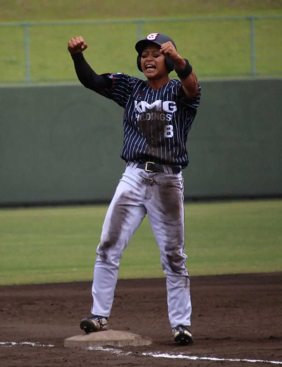 KMGホールディングス峯が先制2点三塁打　日本製鉄九州大分を下す　都市対抗野球大会九州地区予選