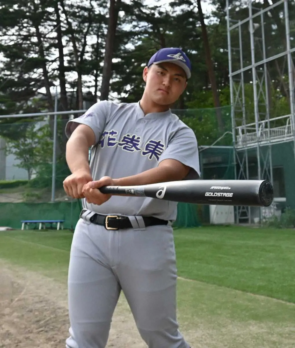 花巻東・佐々木麟太郎、最後の夏へ向け「命を懸けて戦う」　高校通算本塁打は138本まで増