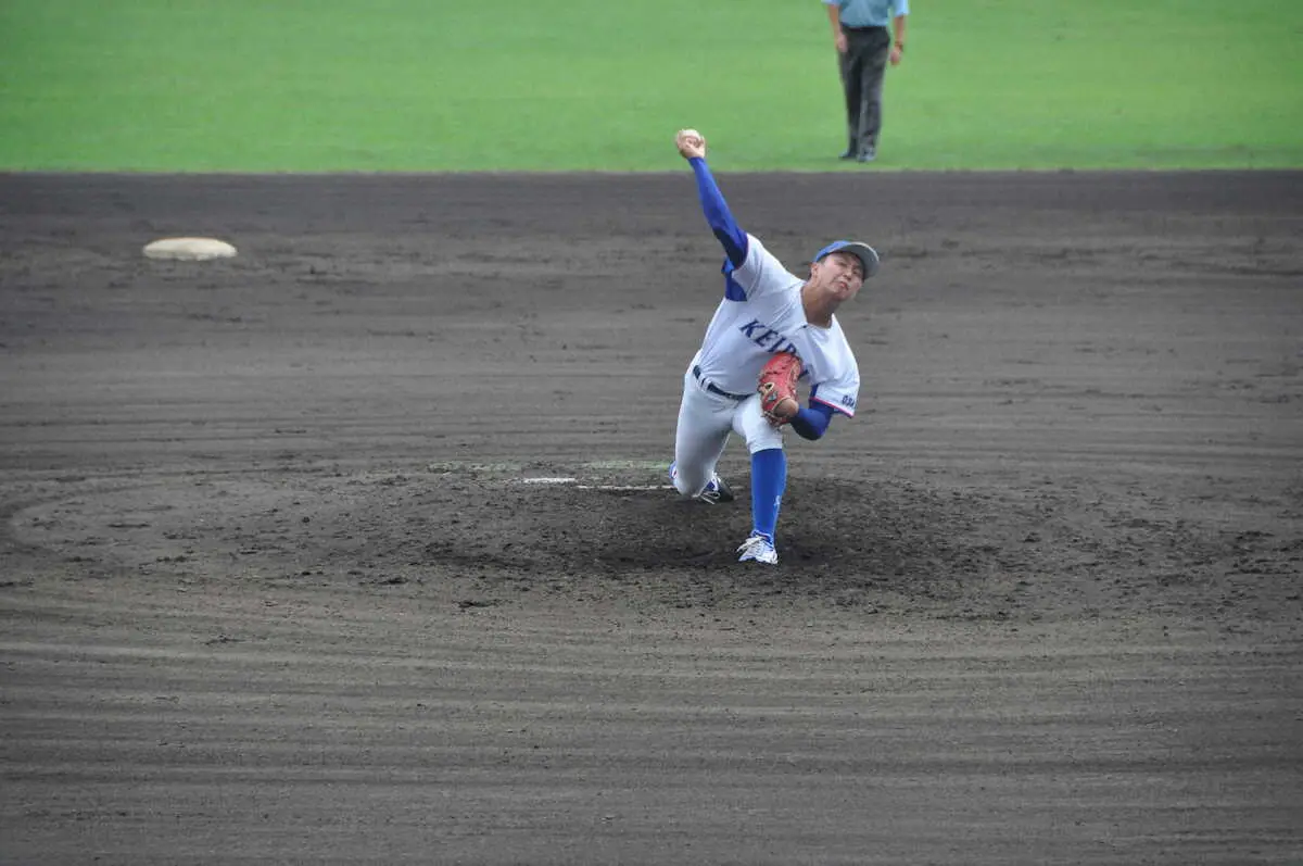 関西六大学野球連盟選抜の4番手として登板した津田淳哉（大経大・4年）