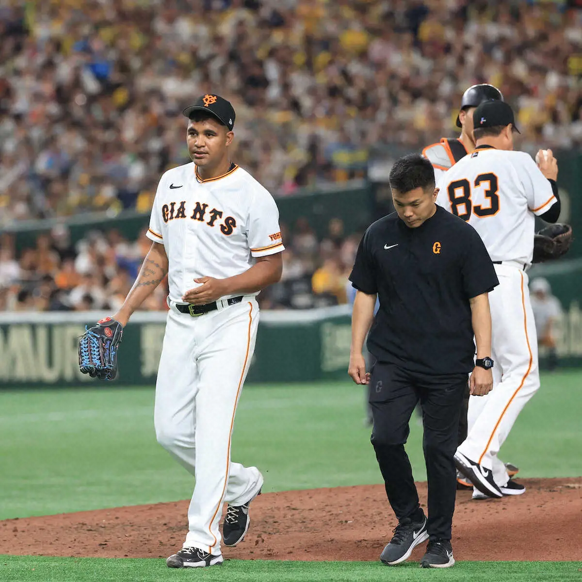 【画像・写真】巨人メンデス　来日2勝目ならず　7回途中2失点　来日最多107球、8奪三振の力投も援護なし