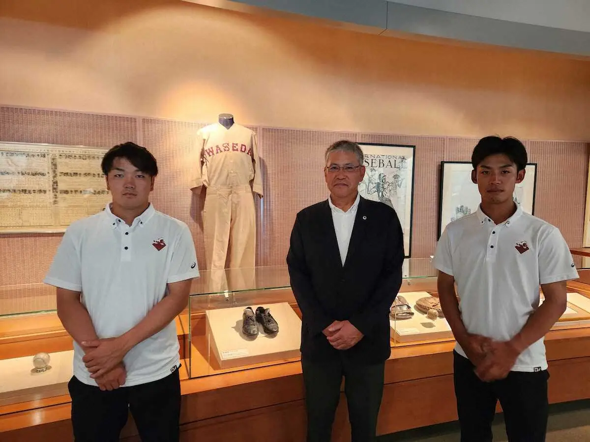 早大野球部が池田記念美術館を訪問　歴史触れ…小宮山監督「何かを感じる部分があったと思います