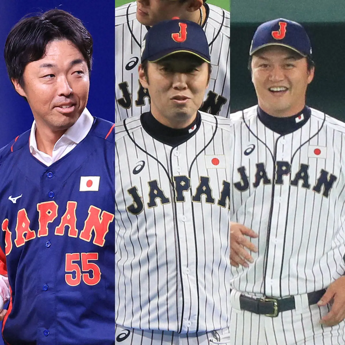 （左から）吉見一起氏、巨人・村田善則ブルペンコーチ、ロッテ・金子誠戦略コーチ