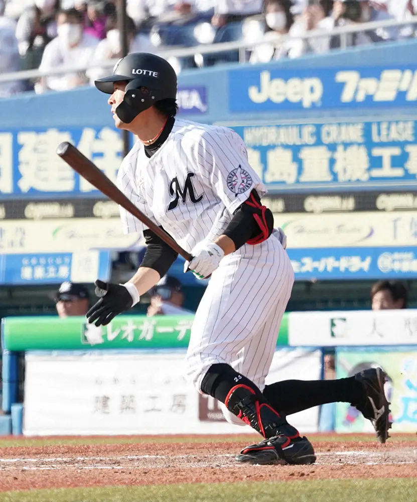 ロッテ岡大海がプロ野球タイ記録の7試合連続二塁打　金子誠、近藤健介に並んだ