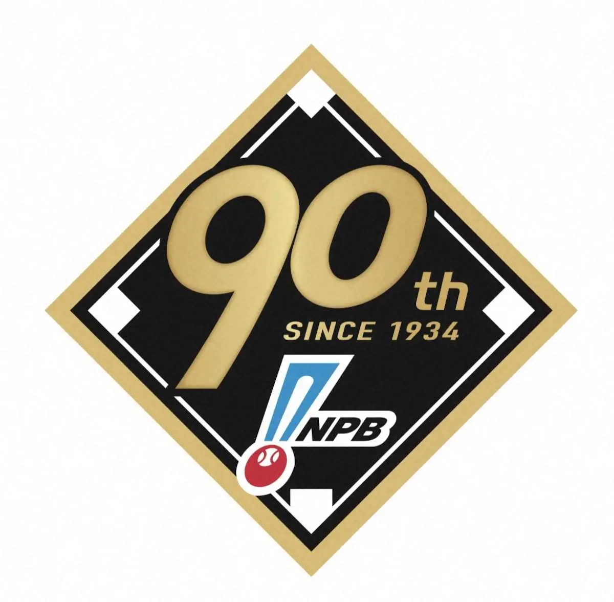 NPB「プロ野球90年シンボルマーク」発表　今シーズン　キャップにワッペン着用