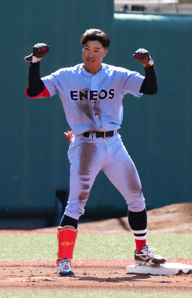 ENEOS俊足ルーキー・松浦「度会ロード」歩む！　適時三塁打&盗塁で快勝発進に貢献