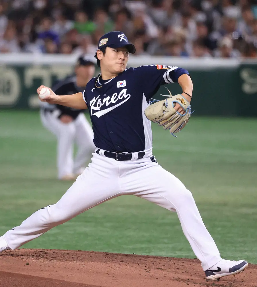 アジアプロ野球チャンピオンシップ決勝の日本戦に先発するクァク・ビン