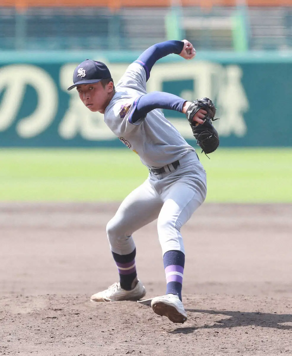 ＜甲子園練習＞甲子園で汗を流した、聖和学園・斎藤佑樹（撮影・中辻　颯太）