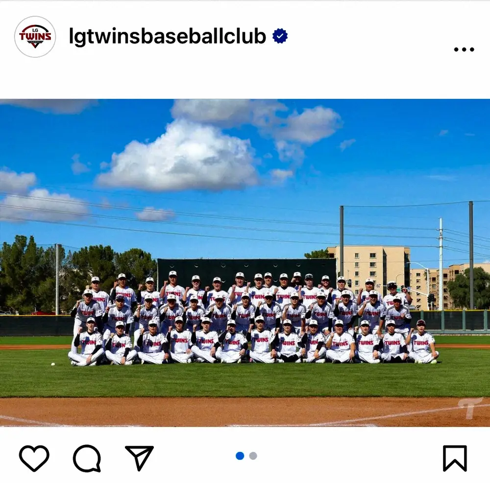 LGツインズの球団公式インスタグラム（@lgtwinsbaseballclub）から