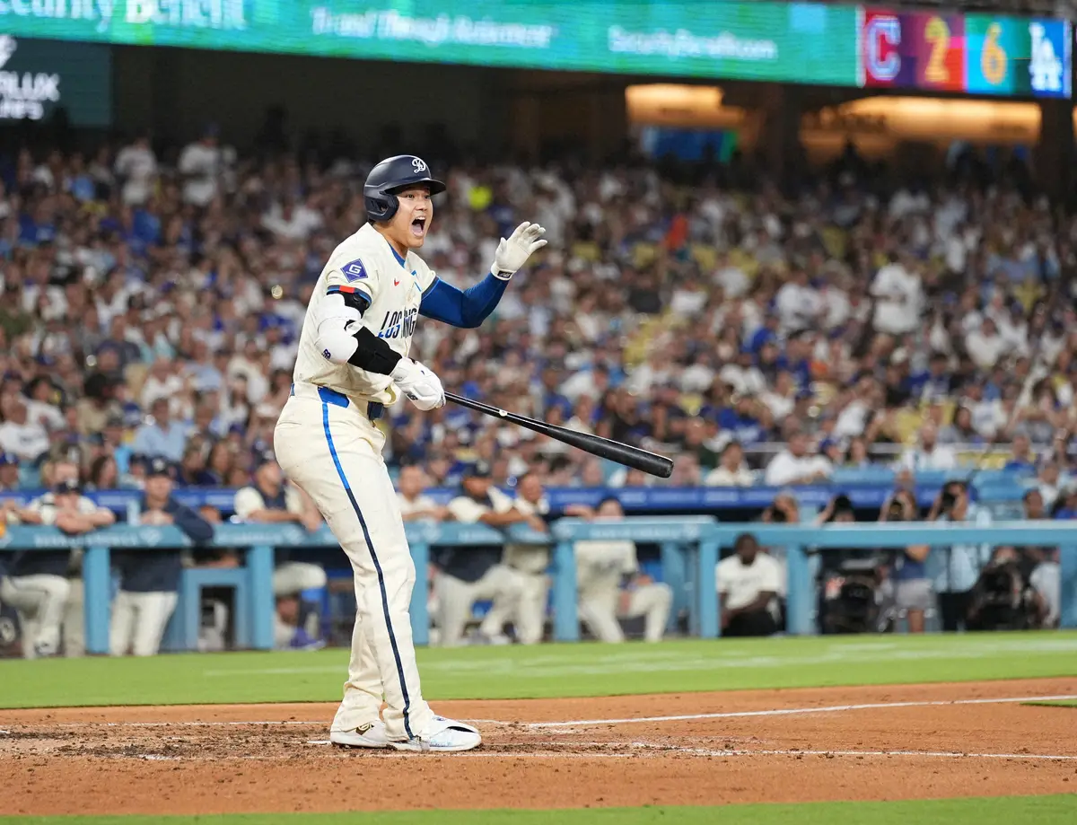 【画像・写真】大谷翔平　惜しい自己最多46号！第1打席は右翼ポール際へ大飛球　初回打者一巡6点猛攻も1人で2死