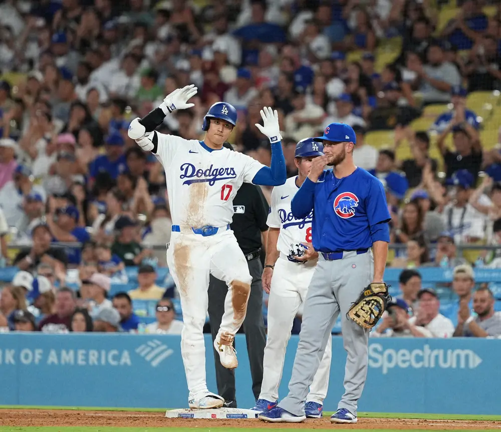 【画像・写真】大谷翔平　5回の第3打席で中前打放ち2戦連続安打　48盗塁は幻もこの回の2点呼び込む