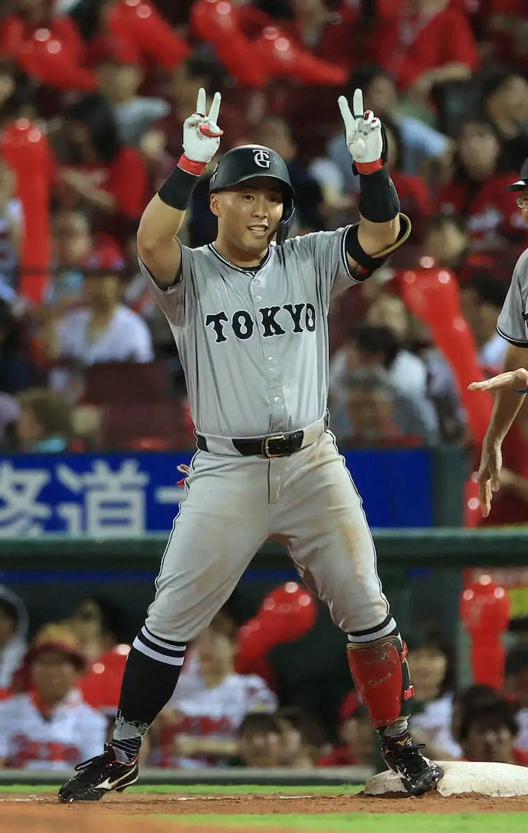 【画像・写真】巨人・浅野翔吾　プロ初アーチ放った思い出のマツダで適時打放ち、8戦ぶり打点　6番起用に応える