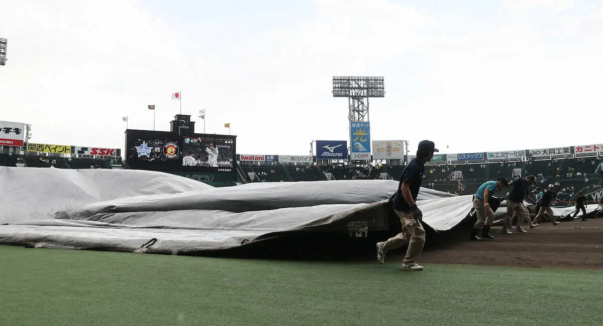 【画像・写真】甲子園が豪雨と雷鳴で大パニック…　阪神―DeNA戦は中止に