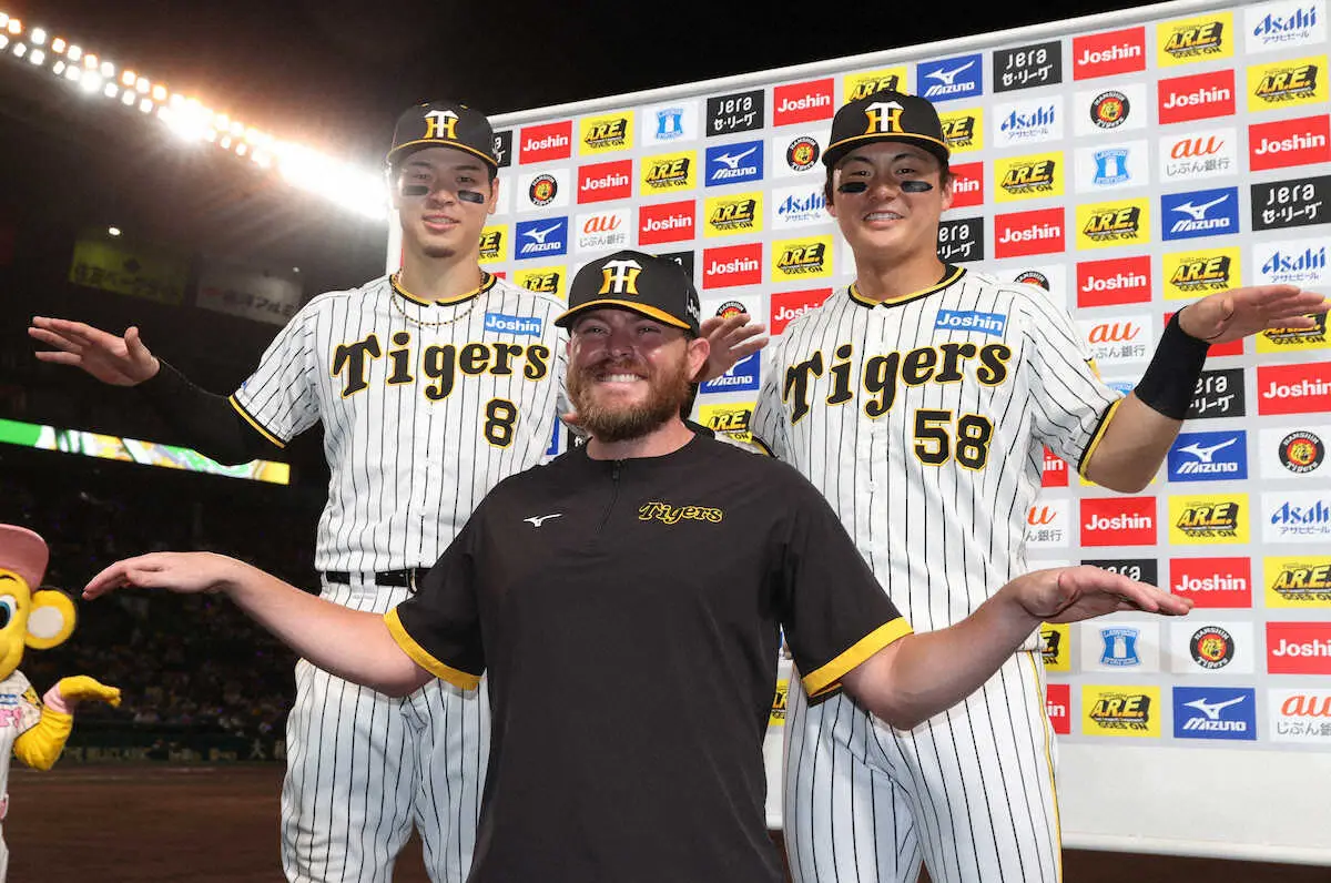 【画像・写真】阪神がアベック弾で3連勝　佐藤輝「ありがとうございまーしゅ」前川「最高でーーーっしゅ」と絶叫