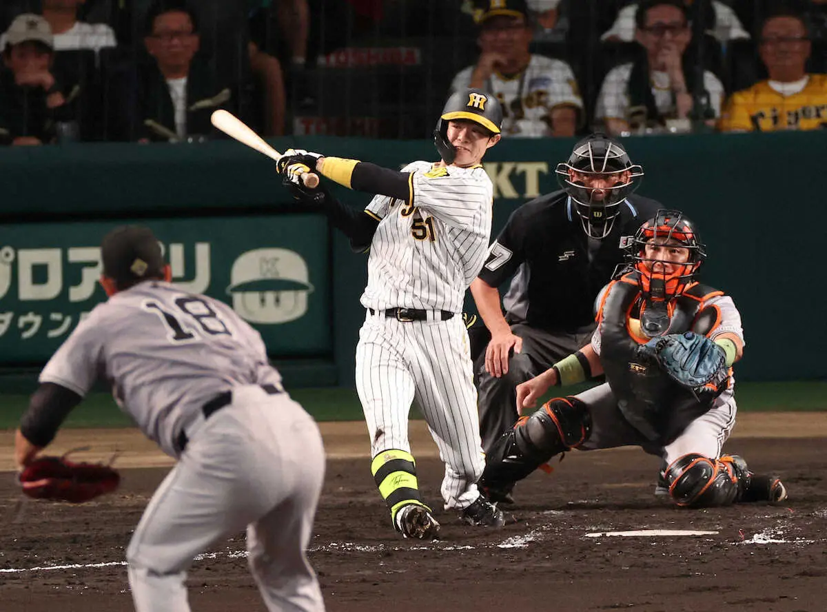 【画像・写真】阪神　天王山で先制！　中野が菅野から右前へタイムリー