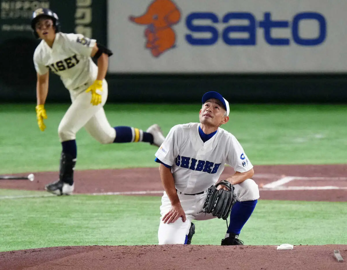 【画像・写真】「1番・投手」イチロー氏は初回いきなり3失点　初球137キロも4連打浴びる