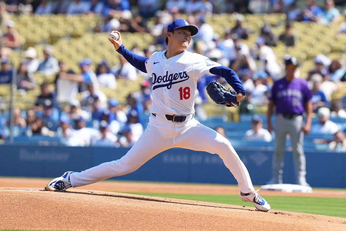 【画像・写真】山本由伸は初回に3失点と苦しい立ち上がり　ドジャースは前日に地区優勝Mが消滅