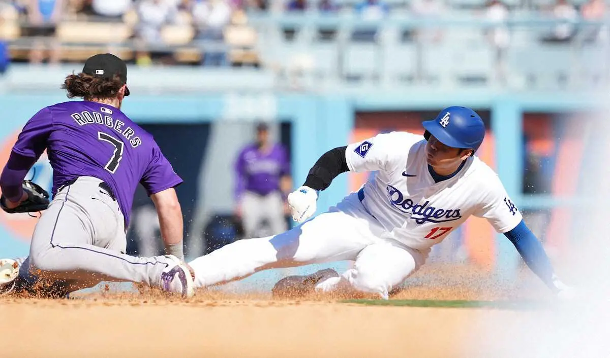 大谷翔平　日本選手最多5戦連続盗塁　32回連続成功で球団記録にあと6　日本人最多56盗塁はあと1