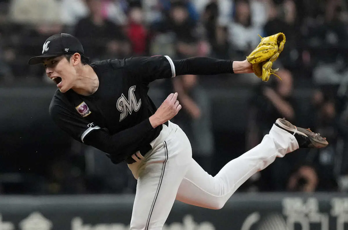 【画像・写真】ロッテ先勝！　佐々木朗希がCS初勝利　雄叫びあげた8回無失点　全体4割のスライダーで日本ハム幻惑