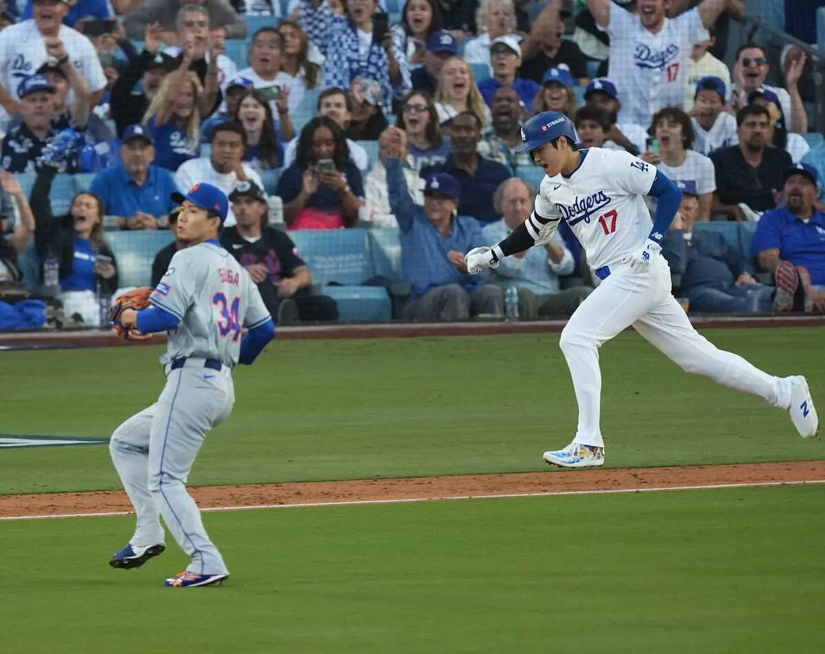 【画像・写真】大谷翔平　第2打席で千賀滉大から適時打放ちKO！また叫んだ！「50―50」から得点圏打率.842