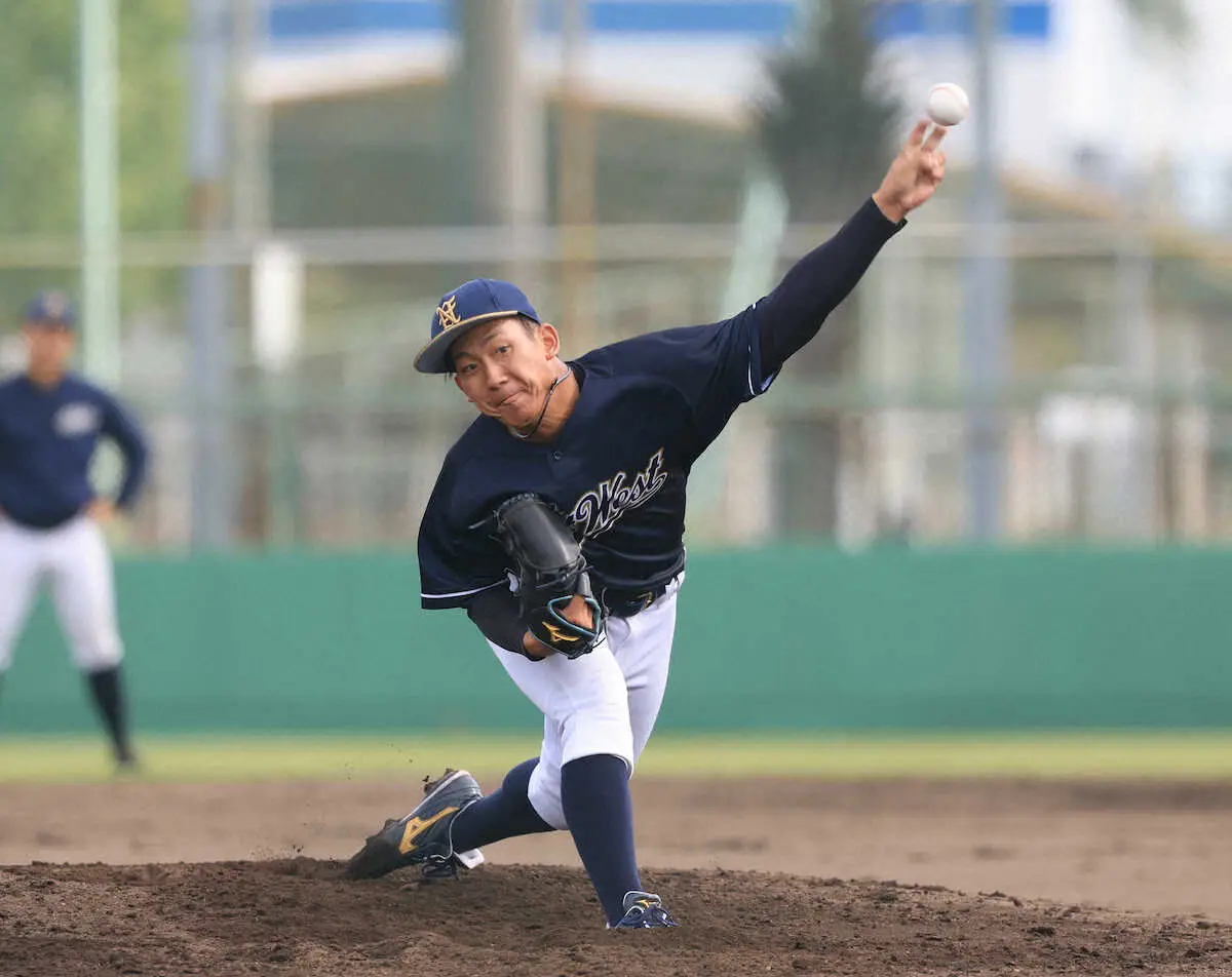 阪神ドラ1・伊原は本物や!　ドラフト指名後初実戦で圧巻の“虎デビュー”　名刺代わりの1回2奪三振