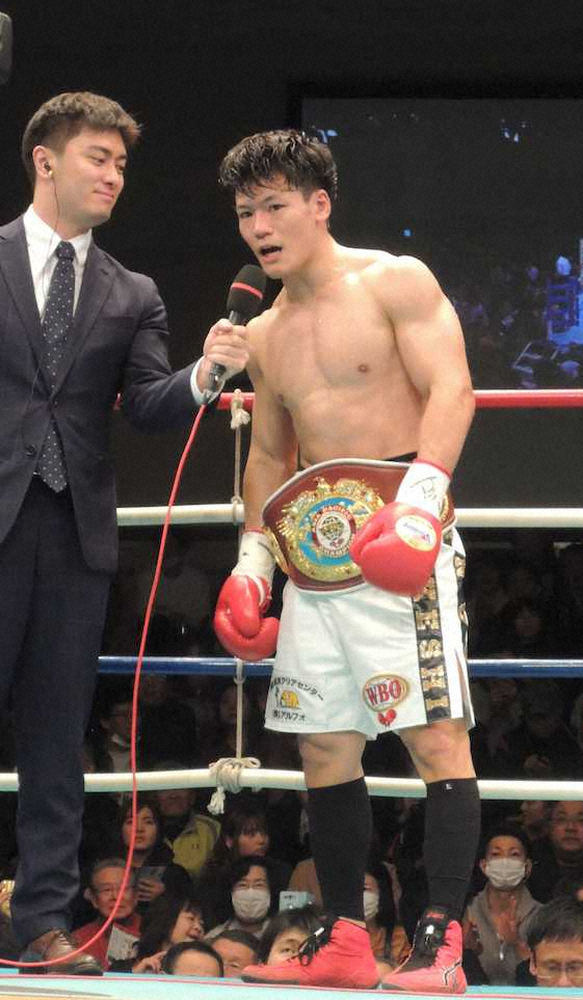井上岳志、2回TKO勝ちで初防衛「もっと強くなって必ず世界ベルトを巻きます」
