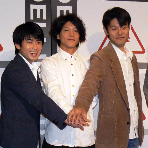 東映ラインナップ発表会に出席した（左から）大和田悠太、駿河太郎、笠兼三