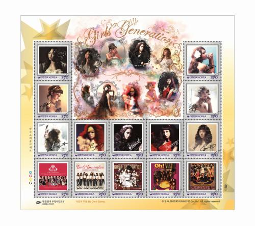 「少女時代」のデビュー５周年を記念　韓国で切手発売　