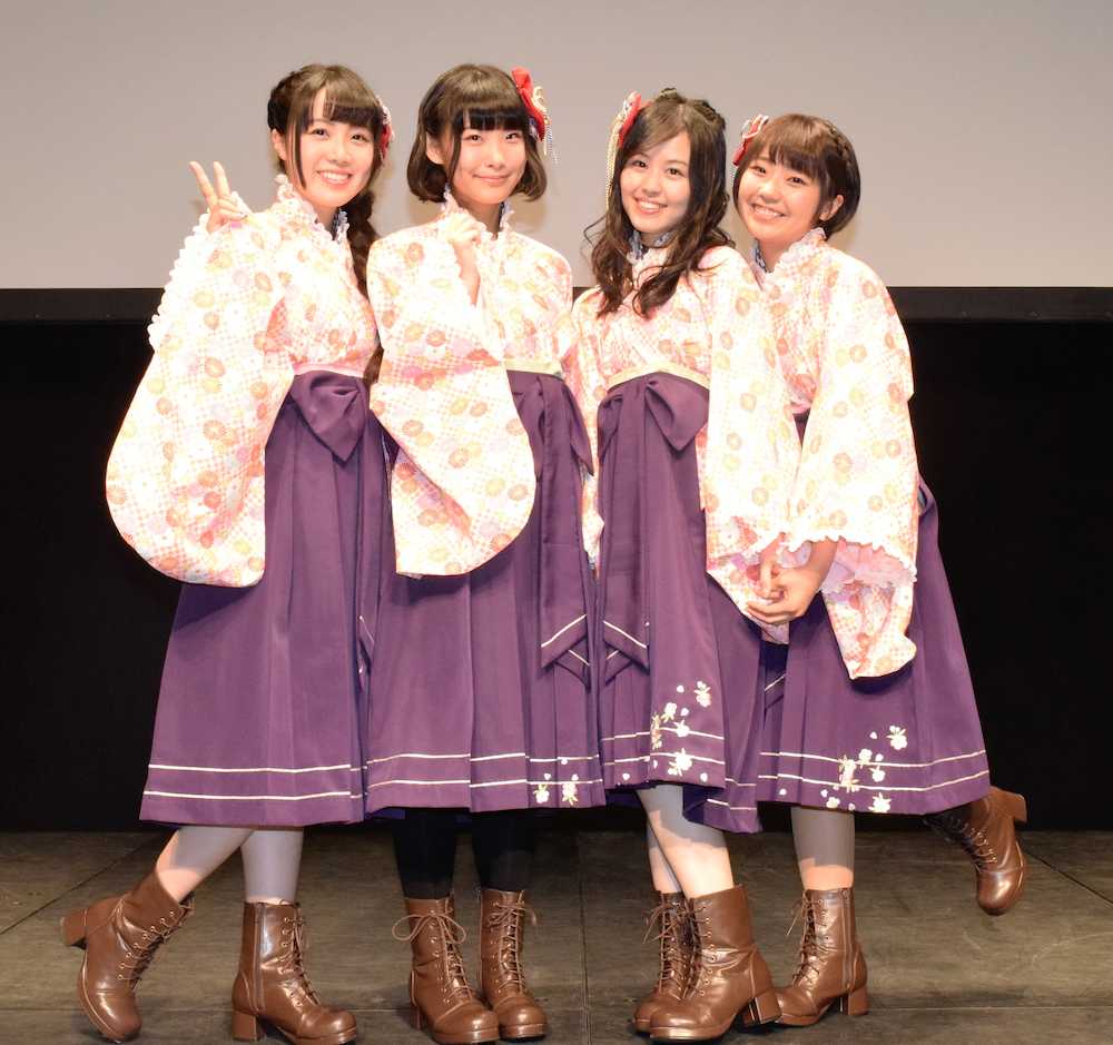 イベントに登壇した（左から）高橋花林、本宮佳奈、日岡なつみ、高田憂希